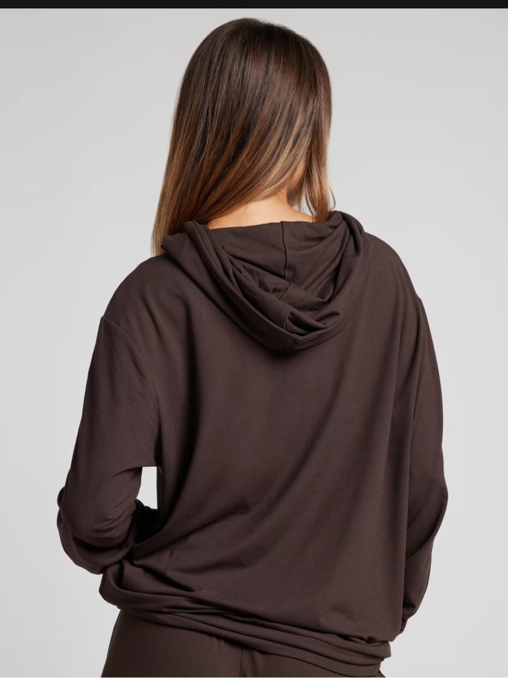AllDayJersey Hooded Pullover Sweatshirt - Brown Espresso Size Medium NWT SOLDOUT - Picture 3 of 9